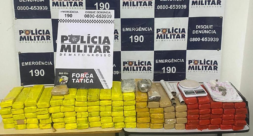 Força Tática da PM prende quadrilha com 112 quilos de maconha em Cuiabá