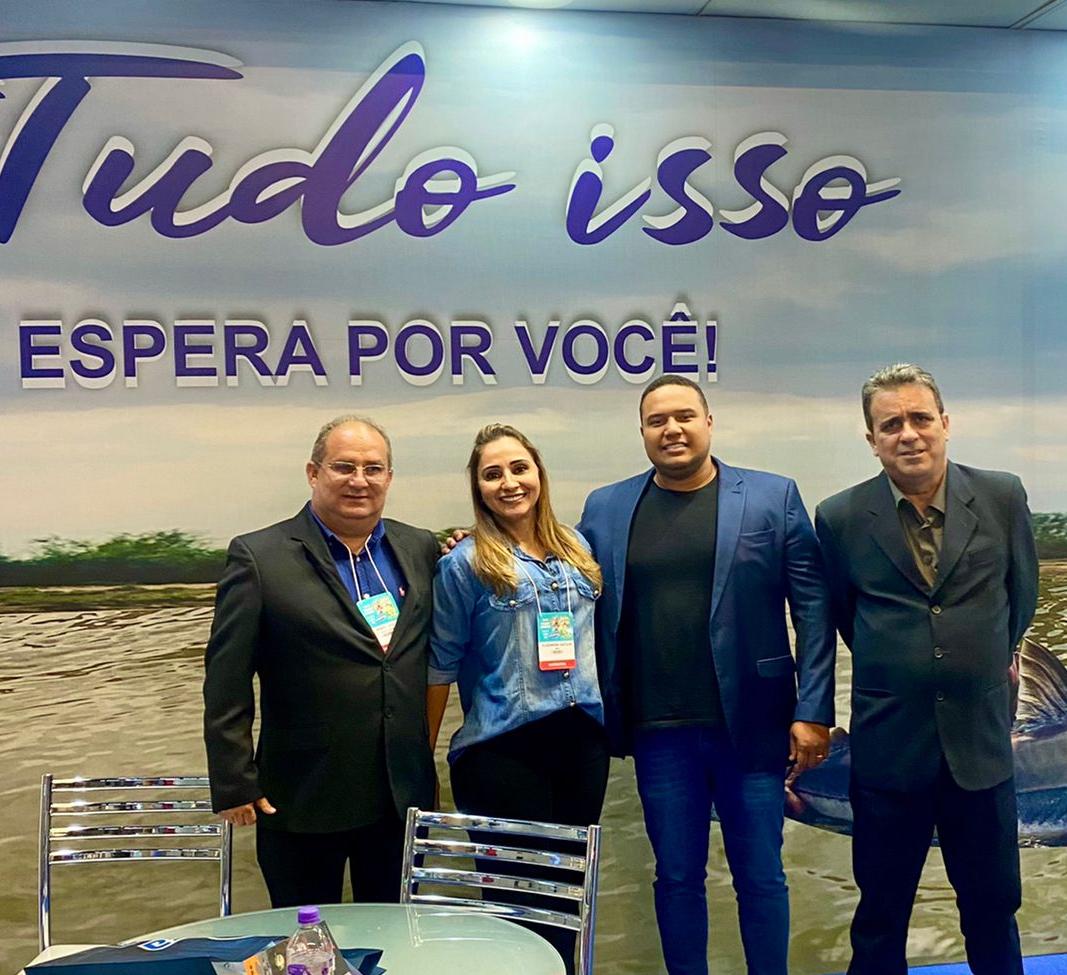 ECONOMIA & TURISMO: Secretários Amaral Junior, Dodô e Vereador Fábio Oliveira, divulgam Poconé como um dos principais destinos de pesca em evento nacional do setor