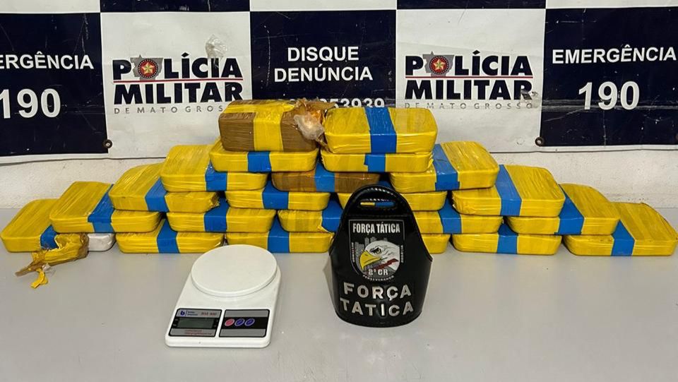 CUIABÁ: Força Tática da PM apreende 30 quilos de cocaína