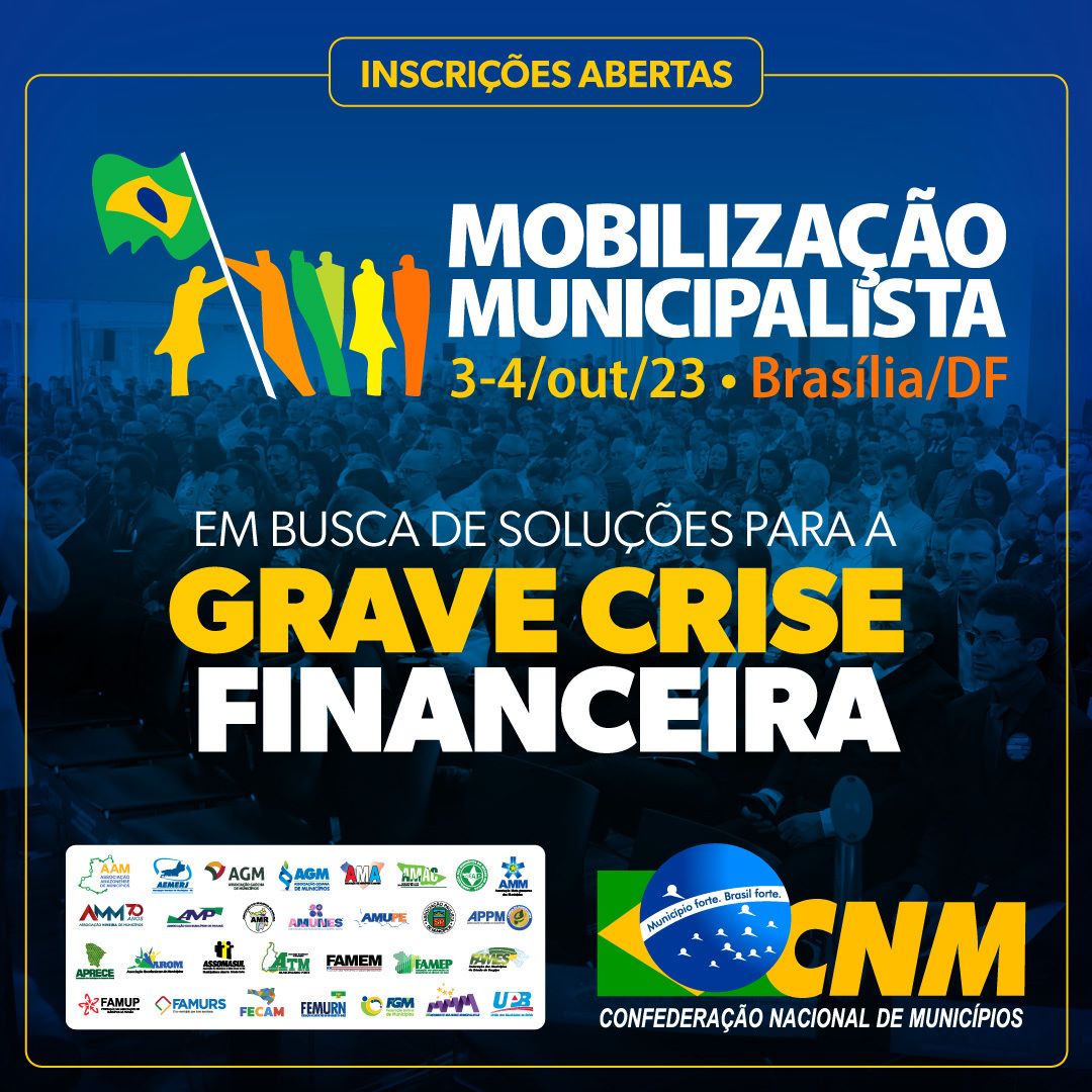 Mobilização Municipalista vai debater o enfrentamento da crise financeira