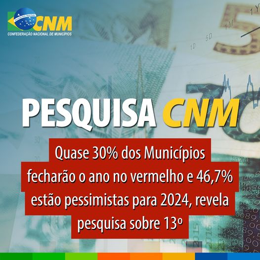 FINANÇAS: Pesquisa nacional revela que muitos municípios fecharão o ano no vermelho